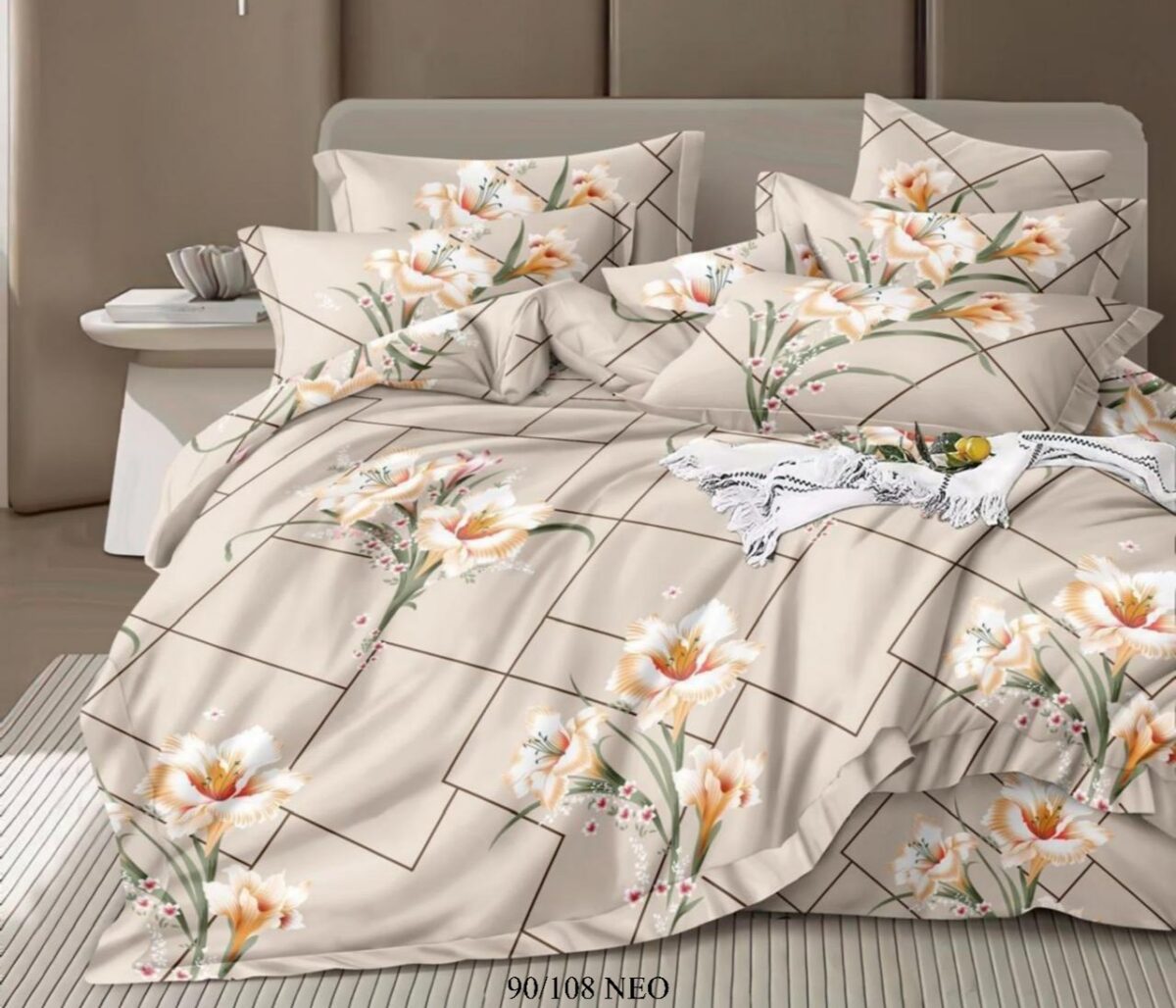 Multicolor Standard King Size 90x108 Cotton Bedsheet with 2 Pillow Covers