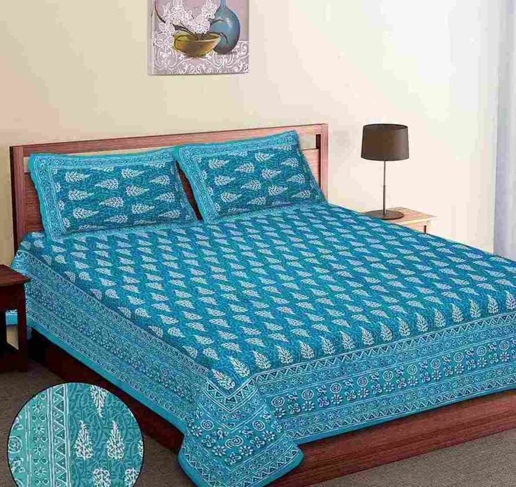 queen-size-double-bedsheet-teal-blue.