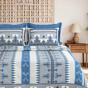 Multicolor Jumbo Size 108x108 Cotton Bedsheet with 2 Pillow Covers ? Grand Square Soft Comfort